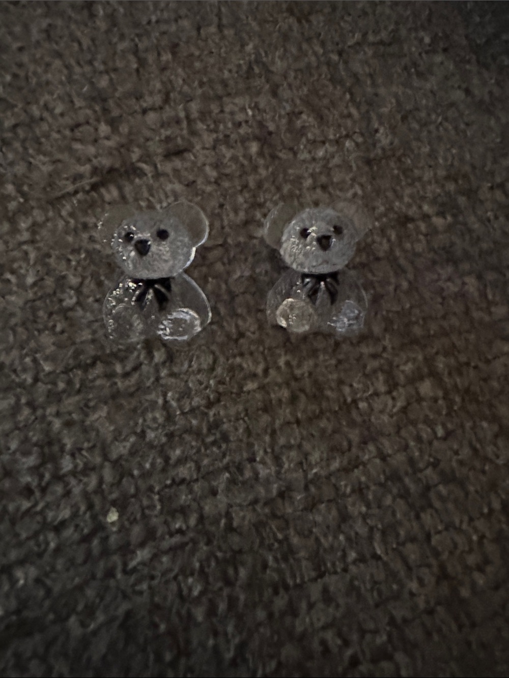 Source Unknown Silver Teddy Bear Stud Earrings